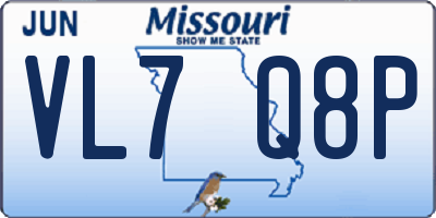 MO license plate VL7Q8P