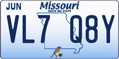 MO license plate VL7Q8Y