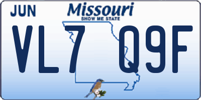 MO license plate VL7Q9F