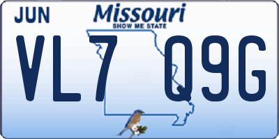MO license plate VL7Q9G