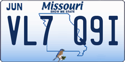 MO license plate VL7Q9I
