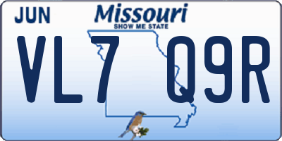MO license plate VL7Q9R