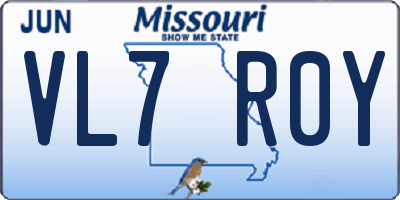 MO license plate VL7R0Y