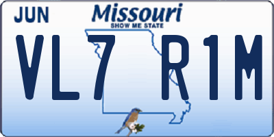 MO license plate VL7R1M