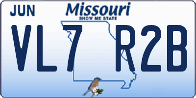 MO license plate VL7R2B