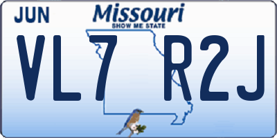 MO license plate VL7R2J