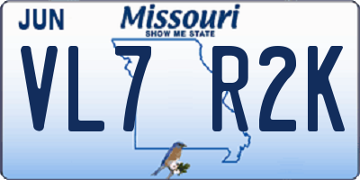 MO license plate VL7R2K