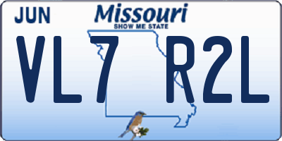 MO license plate VL7R2L