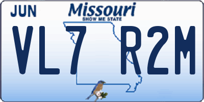 MO license plate VL7R2M