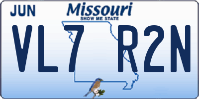 MO license plate VL7R2N