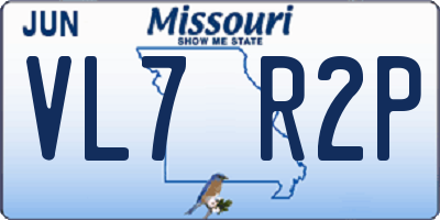 MO license plate VL7R2P