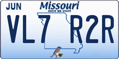 MO license plate VL7R2R
