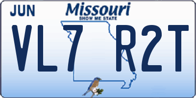 MO license plate VL7R2T