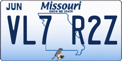 MO license plate VL7R2Z