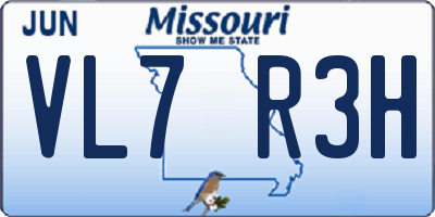 MO license plate VL7R3H