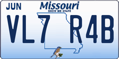 MO license plate VL7R4B