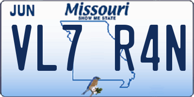 MO license plate VL7R4N