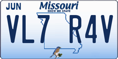 MO license plate VL7R4V