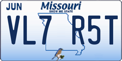 MO license plate VL7R5T