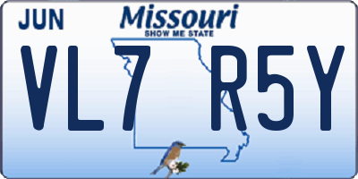 MO license plate VL7R5Y