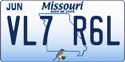 MO license plate VL7R6L