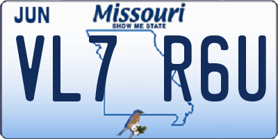 MO license plate VL7R6U