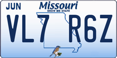 MO license plate VL7R6Z