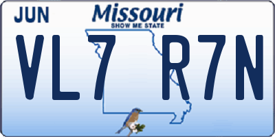 MO license plate VL7R7N