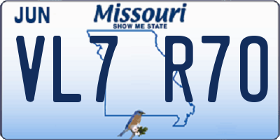 MO license plate VL7R7O