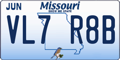 MO license plate VL7R8B