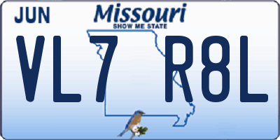 MO license plate VL7R8L