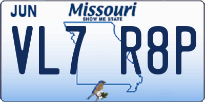 MO license plate VL7R8P