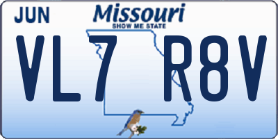 MO license plate VL7R8V