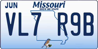 MO license plate VL7R9B