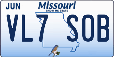 MO license plate VL7S0B