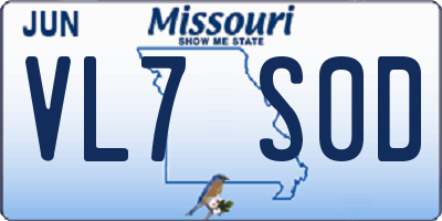 MO license plate VL7S0D