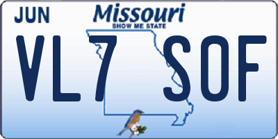 MO license plate VL7S0F