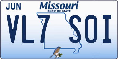 MO license plate VL7S0I