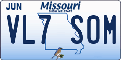 MO license plate VL7S0M