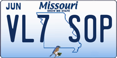MO license plate VL7S0P