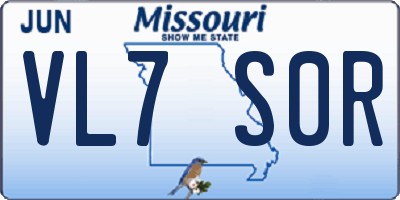 MO license plate VL7S0R