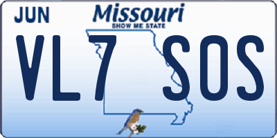 MO license plate VL7S0S