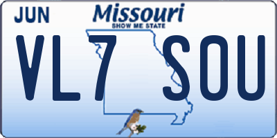 MO license plate VL7S0U