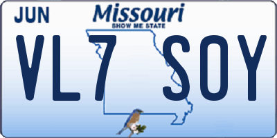 MO license plate VL7S0Y