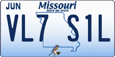 MO license plate VL7S1L