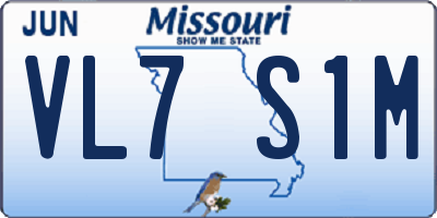 MO license plate VL7S1M
