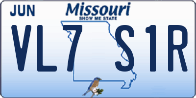 MO license plate VL7S1R