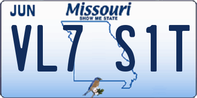 MO license plate VL7S1T