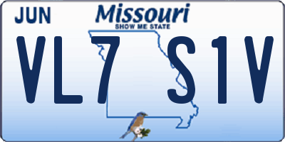 MO license plate VL7S1V