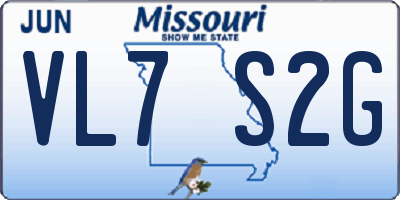 MO license plate VL7S2G